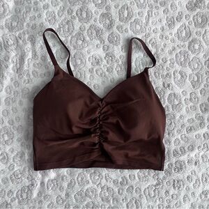 Aerie Brown Ruched Bralette/Sports Bra